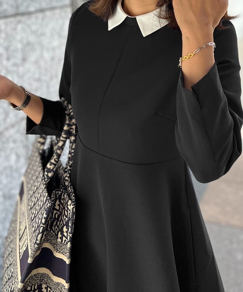 ST.ROONEY(セントルーニー)の「クレリックミニワンピース【低身長・小柄女性向け】(ワンピース・レディース・ブラック・XS)」の2枚目の写真