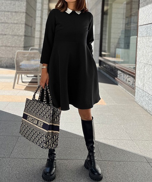 ST.ROONEY(セントルーニー)の「クレリックミニワンピース【低身長・小柄女性向け】(ワンピース・レディース・ブラック・XS)」の4枚目の写真