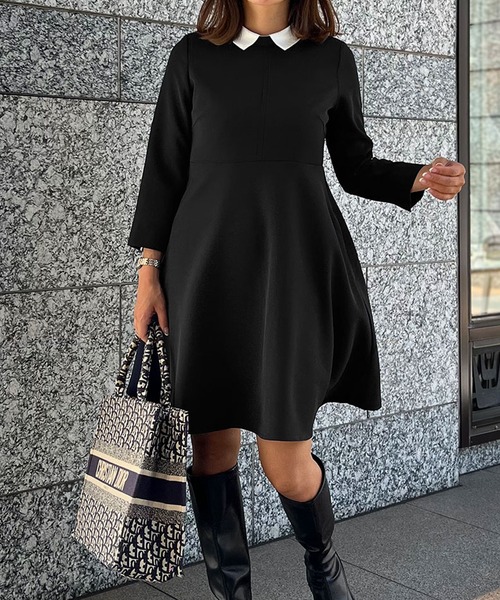 ST.ROONEY(セントルーニー)の「クレリックミニワンピース【低身長・小柄女性向け】(ワンピース・レディース・ブラック・XS)」の5枚目の写真