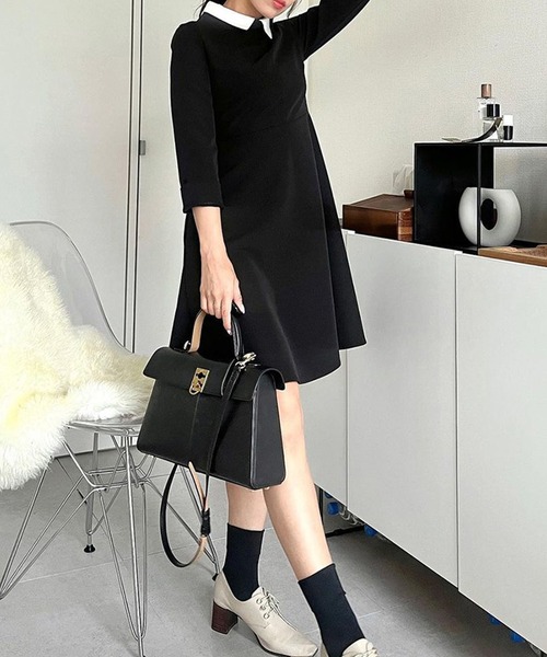 ST.ROONEY(セントルーニー)の「クレリックミニワンピース【低身長・小柄女性向け】(ワンピース・レディース・ブラック・XS)」の7枚目の写真