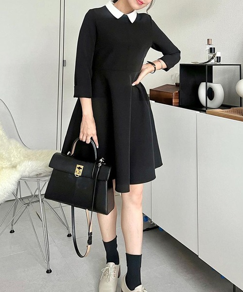 ST.ROONEY(セントルーニー)の「クレリックミニワンピース【低身長・小柄女性向け】(ワンピース・レディース・ブラック・XS)」の8枚目の写真