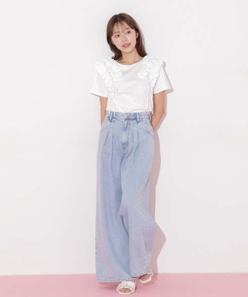 JILL by JILL STUART(ジルバイジルスチュアート)の「◇ボリュームフリルTシャツ(Tシャツ/カットソー・レディース・ホワイト/ブラック・FREE)」の15枚目の写真