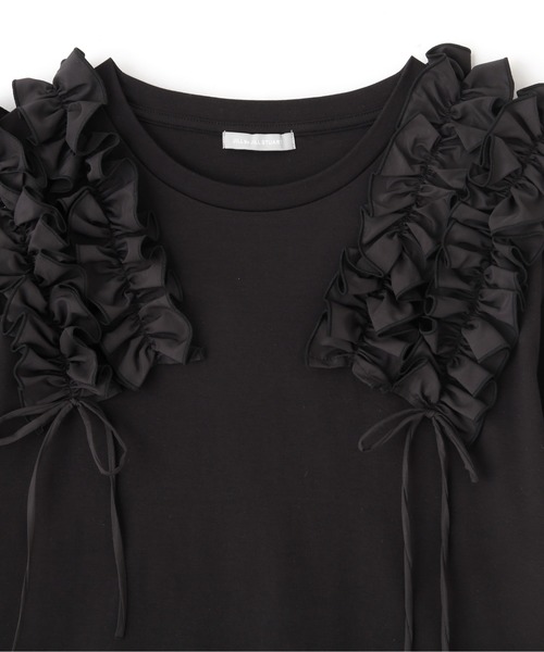 JILL by JILL STUART(ジルバイジルスチュアート)の「◇ボリュームフリルTシャツ(Tシャツ/カットソー・レディース・ホワイト/ブラック・FREE)」の7枚目の写真