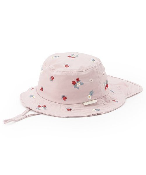 petit main(プティマイン)の「【遮熱】刺しゅうバケットハット(ハット・キッズ・カラフル/ライトピンク/オフホワイト/クリーム/ライトグリーン・48cm/46cm)」の4枚目の写真