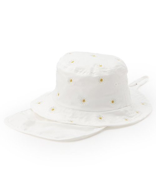 petit main(プティマイン)の「【遮熱】刺しゅうバケットハット(ハット・キッズ・カラフル/ライトピンク/オフホワイト/クリーム/ライトグリーン・48cm/46cm)」の6枚目の写真