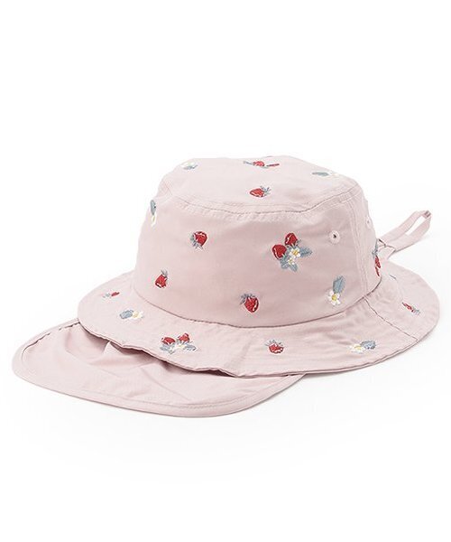 petit main(プティマイン)の「【遮熱】刺しゅうバケットハット(ハット・キッズ・カラフル/ライトピンク/オフホワイト/クリーム/ライトグリーン・48cm/46cm)」の7枚目の写真