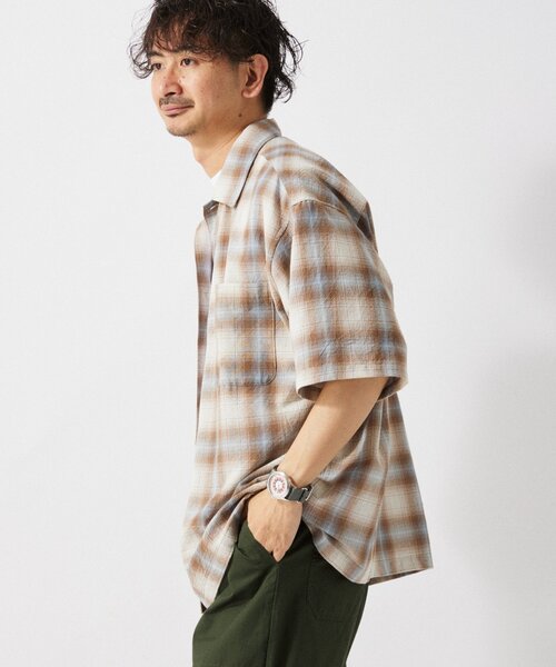 JOURNAL STANDARD relume(ジャーナルスタンダード レリューム)の「T/C ガーゼ オンブレチェック 半袖シャツ(シャツ/ブラウス・メンズ・ネイビー/グレー/サックスブルー/イエロー・MEDIUM/LARGE)」の14枚目の写真