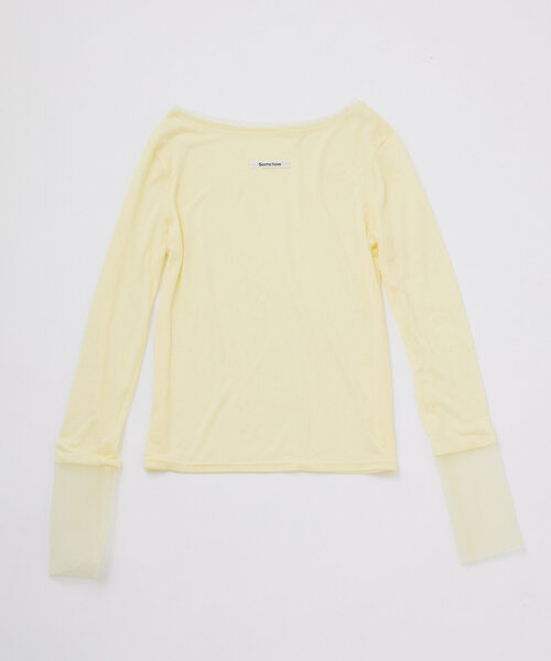 mline（エムライン）の「[mline]チュールレイヤードシアーロングTシャツ（Tシャツ/カットソー・レディース・イエロー/ブラック/オフホワイト・FREE）」の3枚目の写真