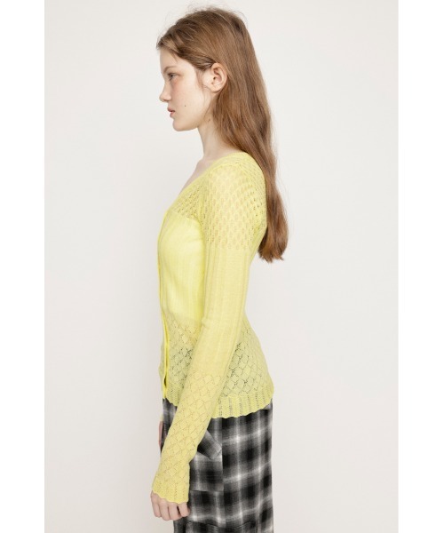 SLY（スライ）の「CROCHET SLANT BUTTON C/D クロシェ スラント ボタン カーディガン（カーディガン/ボレロ・レディース・ブラック/イエロー/ホワイト・FREE）」の21枚目の写真