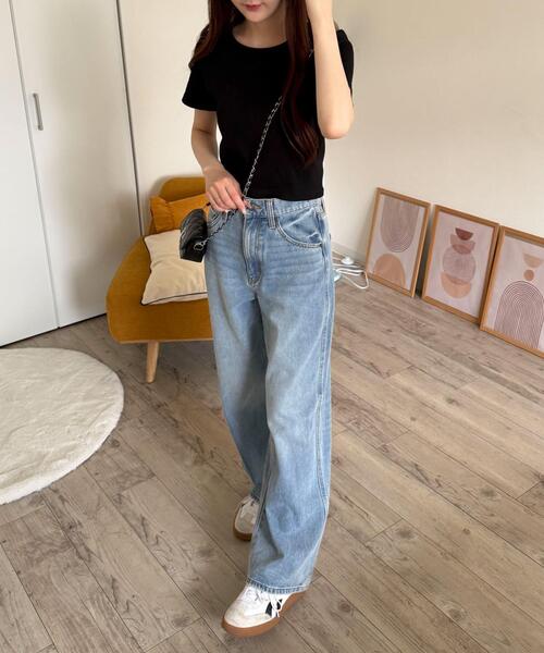 WEGO（ウィゴー）の「WEGO/コンパクトリブT（Tシャツ/カットソー・レディース・ブラック/オフホワイト/レッド・MEDIUM/SMALL）」の18枚目の写真