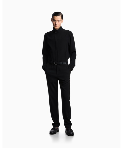 EMPORIO ARMANI（エンポリオアルマーニ）の「【エンポリオ アルマーニ】Icon パンツ クレープジャージー ピケ風マイクロテクスチャー（チノパンツ・メンズ・ブラック・44/46/48/50/52）」の4枚目の写真