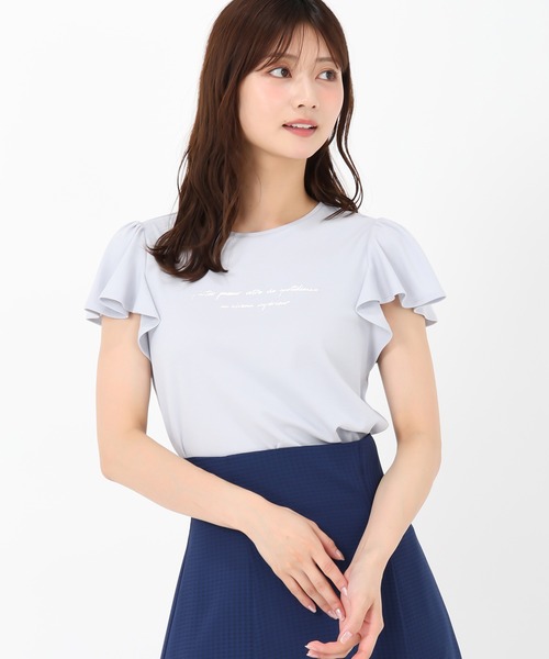 MISCH MASCH(ミッシュマッシュ)の「箔プリントフレア袖Tシャツ(Tシャツ/カットソー・レディース・レッド/ホワイト/ブルー/ブラック・フリ-)」の5枚目の写真
