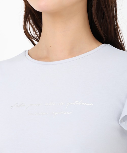 MISCH MASCH(ミッシュマッシュ)の「箔プリントフレア袖Tシャツ(Tシャツ/カットソー・レディース・レッド/ホワイト/ブルー/ブラック・フリ-)」の16枚目の写真