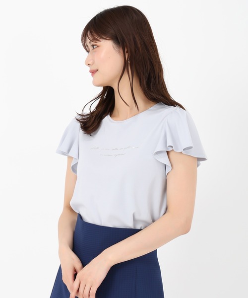 MISCH MASCH(ミッシュマッシュ)の「箔プリントフレア袖Tシャツ(Tシャツ/カットソー・レディース・レッド/ホワイト/ブルー/ブラック・フリ-)」の6枚目の写真
