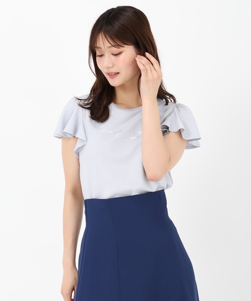 MISCH MASCH(ミッシュマッシュ)の「箔プリントフレア袖Tシャツ(Tシャツ/カットソー・レディース・レッド/ホワイト/ブルー/ブラック・フリ-)」の7枚目の写真