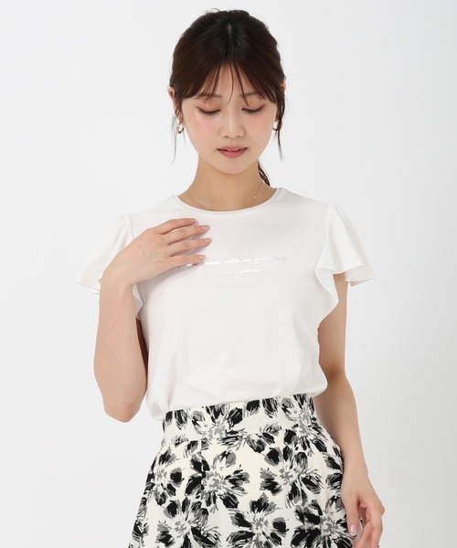 MISCH MASCH(ミッシュマッシュ)の「箔プリントフレア袖Tシャツ(Tシャツ/カットソー・レディース・レッド/ホワイト/ブルー/ブラック・フリ-)」の10枚目の写真