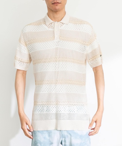 NEW ERA(ニューエラ)の「NEW ERA GOLF SHORT-SLEEVE MESH POLO(ポロシャツ・メンズ・オフホワイト・MEDIUM/LARGE)」の2枚目の写真