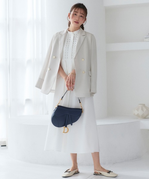 RUIRUE BOUTIQUE(ルイルエブティック)の「洗える | スタンドカラー レース シャツ ワンピース | レディース おしゃれ きれいめ オフィスカジュアル 通勤服 リゾート ロングワンピ シャツワンピ(シャツワンピース・レディース・ブラック/オフホワイト/ネイビー・S/M/L/LL)」の10枚目の写真