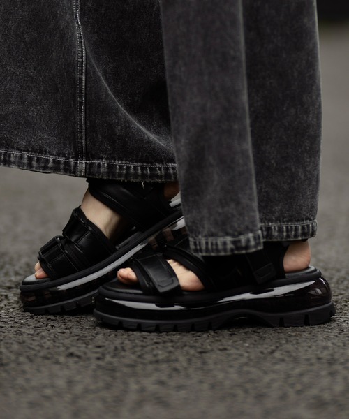 【CLEL】AirCushionHighSoleSandal/エアークッションハイソールサンダル