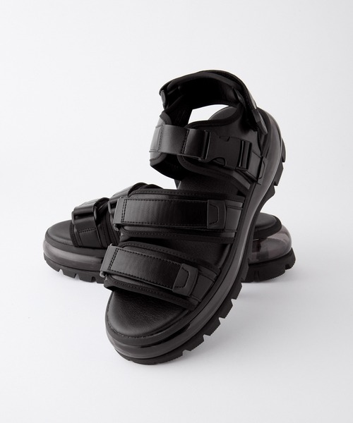 CLEL(クレイル)の「【CLEL】Air Cushion High Sole Sandal/エアークッション ハイソールサンダル(サンダル・メンズ・ブラック・XS/S/M/L/XL)」の12枚目の写真