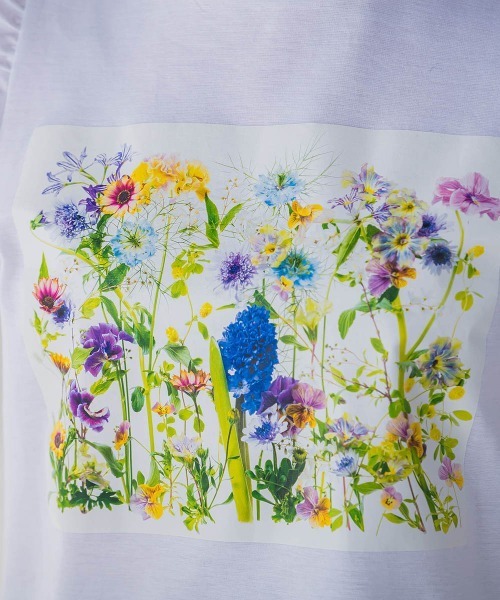 Viaggio Blu(ビアッジョブルー)の「フラワープリントTシャツ≪洗濯機で洗える≫(Tシャツ/カットソー・レディース・ブルー系その他/ピンク系その他・M/S/L)」の7枚目の写真