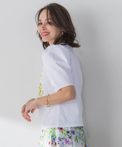 Viaggio Blu(ビアッジョブルー)の「フラワープリントTシャツ≪洗濯機で洗える≫(Tシャツ/カットソー・レディース・ブルー系その他/ピンク系その他・M/S/L)」の5枚目の写真
