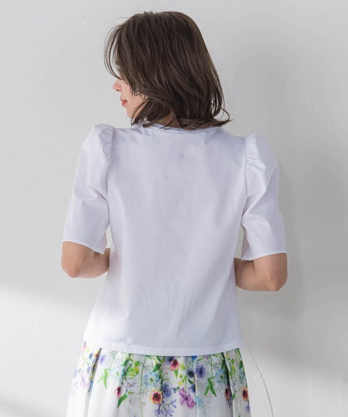 Viaggio Blu(ビアッジョブルー)の「フラワープリントTシャツ≪洗濯機で洗える≫(Tシャツ/カットソー・レディース・ブルー系その他/ピンク系その他・M/S/L)」の6枚目の写真