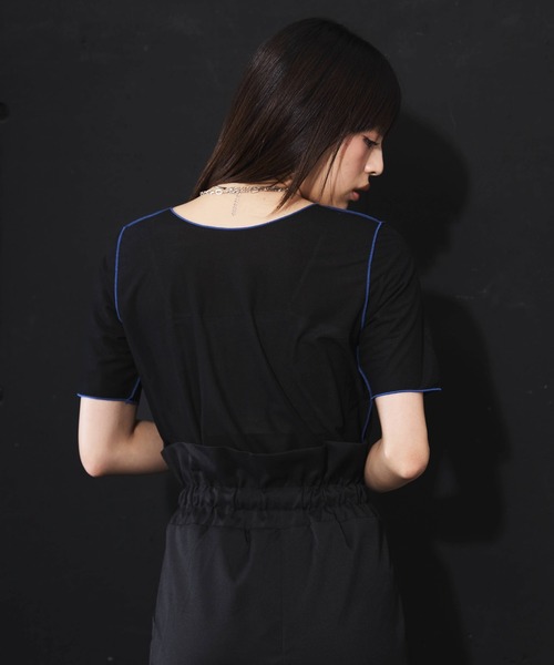 DIP IN CHOCOLATE(ディップインチョコレート)の「パイピングシアーカットソー【DIP IN CHOCOLATE】(Tシャツ/カットソー・レディース・ブラック/グリーン/グレー・F)」の12枚目の写真