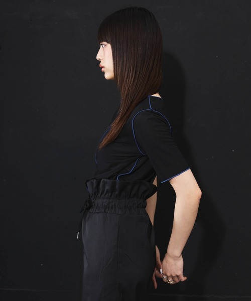DIP IN CHOCOLATE(ディップインチョコレート)の「パイピングシアーカットソー【DIP IN CHOCOLATE】(Tシャツ/カットソー・レディース・ブラック/グリーン/グレー・F)」の11枚目の写真