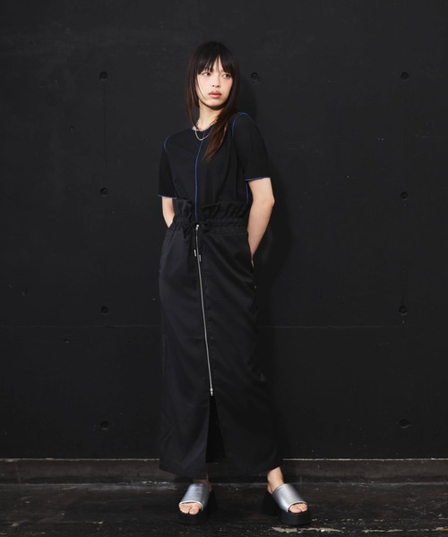 DIP IN CHOCOLATE(ディップインチョコレート)の「パイピングシアーカットソー【DIP IN CHOCOLATE】(Tシャツ/カットソー・レディース・ブラック/グリーン/グレー・F)」の14枚目の写真
