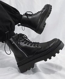 WARAIJOGO（ワライジョウゴ）の「ハイソールPU合皮厚底スニーカー/ブーツ(NEZ)（ブーツ）」