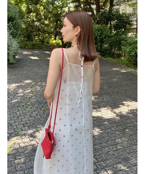 SNIDEL（スナイデル）の「レイヤードプリントキャミワンピース（ワンピース・レディース・パープル/ホワイト/ブラック・0/1）」の9枚目の写真