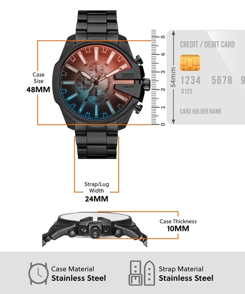 DIESEL(ディーゼル)の「ディーゼル 腕時計 メンズ アナログ ステンレス DZ4689(アナログ腕時計・メンズ・ブラック・FREE)」の5枚目の写真