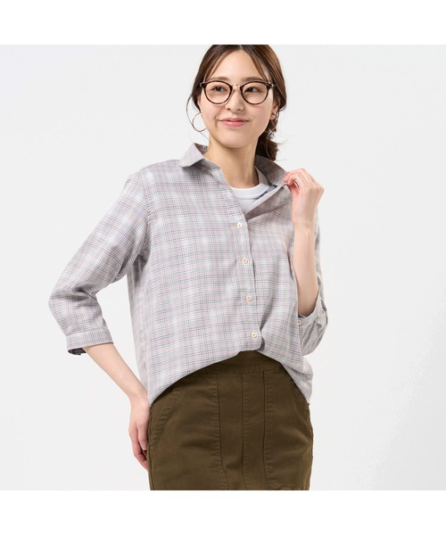 TOKYO SHIRTS(トウキョウシャツ)の「【Pitta Re:)】ふわっとガーゼシャツ 七分袖 綿100% レディースカジュアルシャツ(シャツ/ブラウス・レディース・オレンジ・S/M/L/LL)」の1枚目の写真