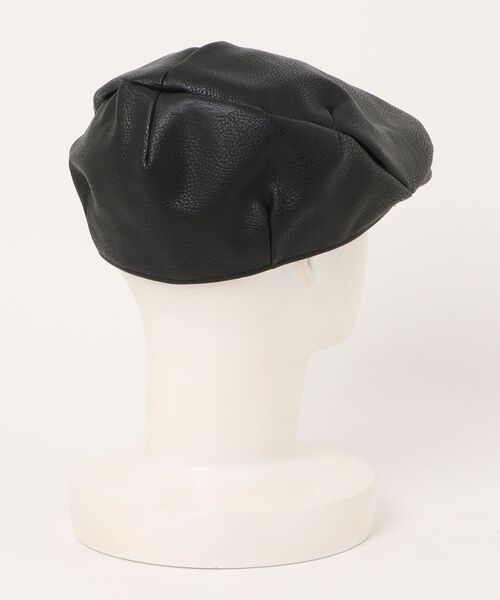 AVIREX(アヴィレックス)の「【RS】【AVIREX】synthetic leather HUNTING CAP(ハンチング/ベレー帽・メンズ・ブラウン/ブラック・FREE)」の3枚目の写真