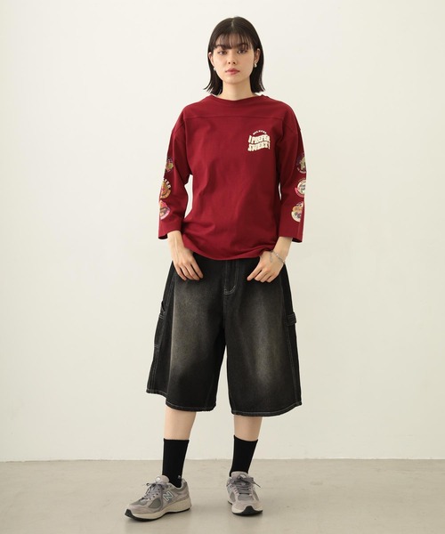 MILKFED.（ミルクフェド）の「70S LOGO THREE QUARTER SLEEVE TOP（Tシャツ/カットソー・レディース・ホワイト/バーガンディー/チャコール・ONE SIZE）」の8枚目の写真
