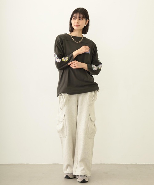 MILKFED.（ミルクフェド）の「70S LOGO THREE QUARTER SLEEVE TOP（Tシャツ/カットソー・レディース・ホワイト/バーガンディー/チャコール・ONE SIZE）」の15枚目の写真