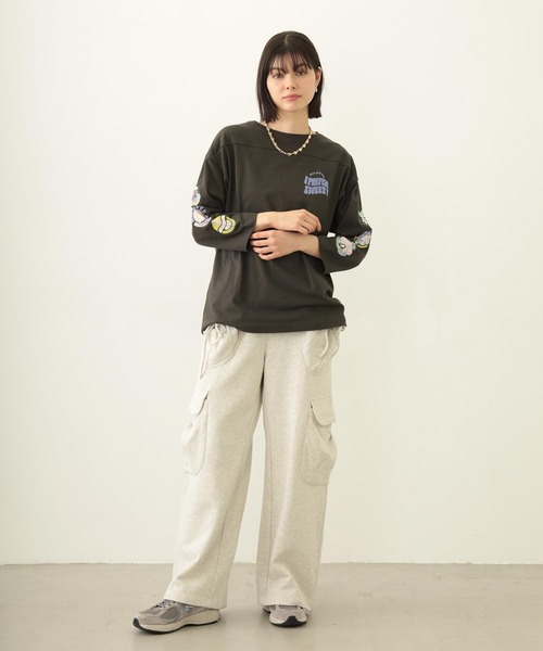 MILKFED.（ミルクフェド）の「70S LOGO THREE QUARTER SLEEVE TOP（Tシャツ/カットソー・レディース・ホワイト/バーガンディー/チャコール・ONE SIZE）」の16枚目の写真