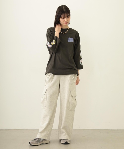 MILKFED.（ミルクフェド）の「70S LOGO THREE QUARTER SLEEVE TOP（Tシャツ/カットソー・レディース・ホワイト/バーガンディー/チャコール・ONE SIZE）」の17枚目の写真