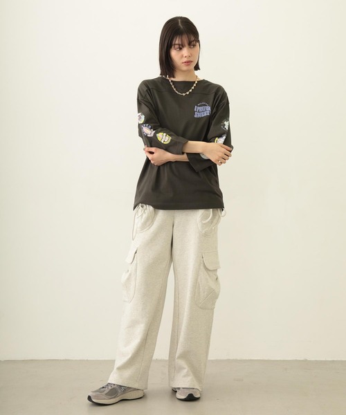 MILKFED.（ミルクフェド）の「70S LOGO THREE QUARTER SLEEVE TOP（Tシャツ/カットソー・レディース・ホワイト/バーガンディー/チャコール・ONE SIZE）」の18枚目の写真