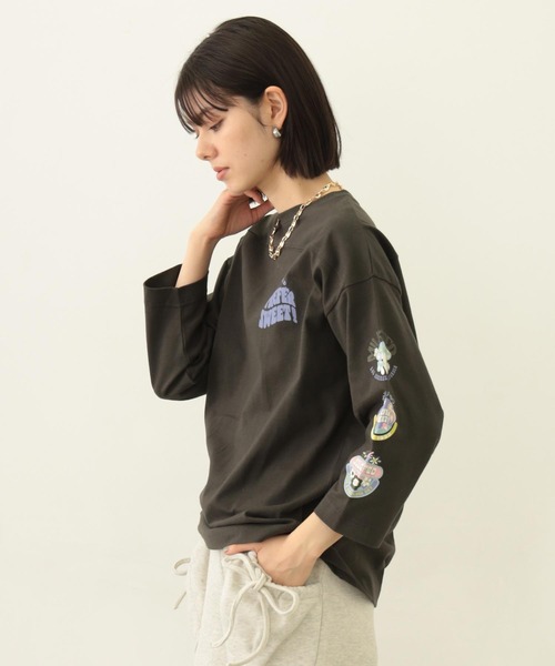 MILKFED.（ミルクフェド）の「70S LOGO THREE QUARTER SLEEVE TOP（Tシャツ/カットソー・レディース・ホワイト/バーガンディー/チャコール・ONE SIZE）」の13枚目の写真
