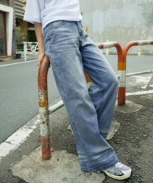 DURAS（デュラス）の「ヴィンテージ加工デニムパンツ（デニムパンツ・レディース・ブルー・MEDIUM/SMALL）」の4枚目の写真