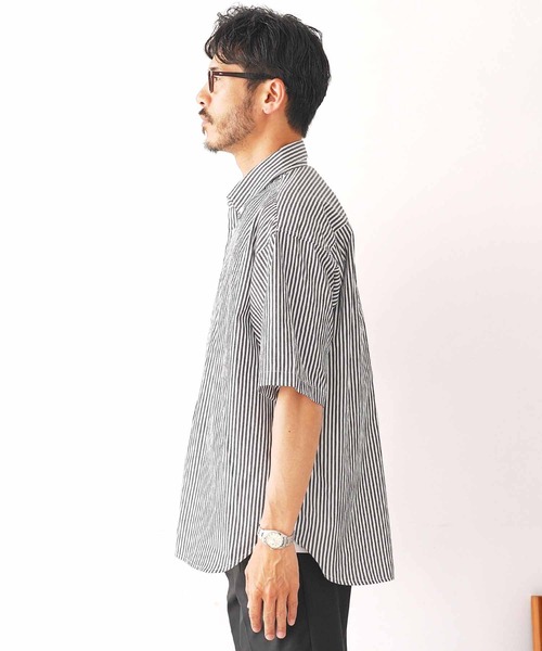 jiggys shop（ジギーズショップ）の「ビックシルエット ストライプ ボタンダウン 半袖シャツ（シャツ/ブラウス・メンズ・グレー系その他/ブルー系その他/ブルー系その他2・MEDIUM/LARGE/X-LARGE）」の18枚目の写真