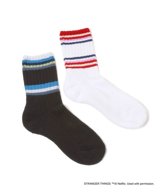 niko and...（ニコアンド）の「【STRANGER THINGS】コラボ ライン刺繍2Pソックス（ソックス/靴下・メンズ・ホワイト/アイボリー・FREE）」の16枚目の写真