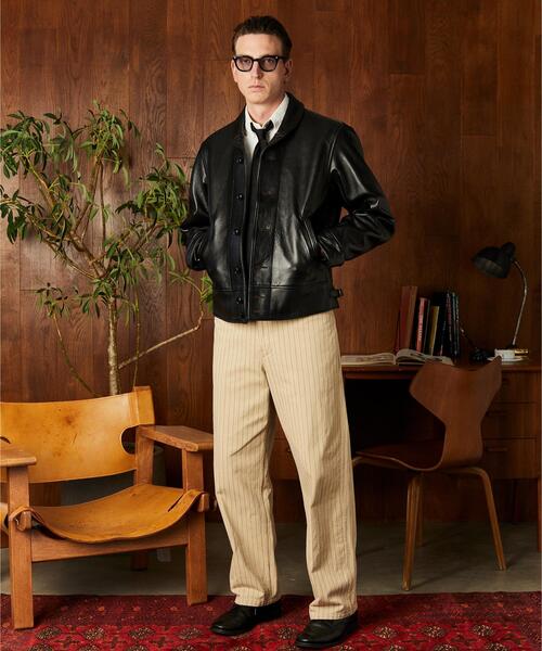 Schott（ショット）の「Schott/ショット/230US COSSACK JACKET/レザー コサックジャケット（ライダースジャケット・メンズ・ブラック・42/40/38/36）」の3枚目の写真
