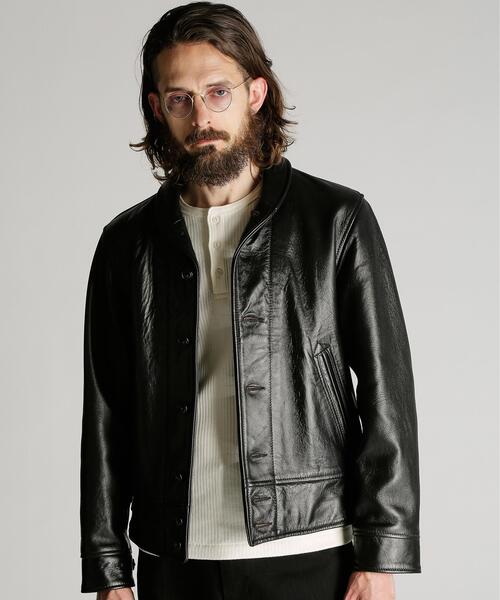 Schott（ショット）の「Schott/ショット/230US COSSACK JACKET/レザー コサックジャケット（ライダースジャケット・メンズ・ブラック・42/40/38/36）」の4枚目の写真