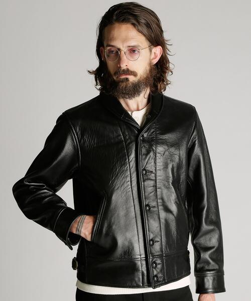 Schott（ショット）の「Schott/ショット/230US COSSACK JACKET/レザー コサックジャケット（ライダースジャケット・メンズ・ブラック・42/40/38/36）」の5枚目の写真