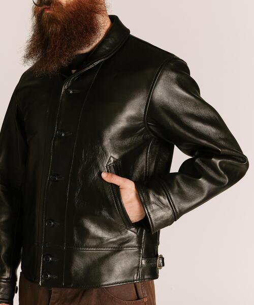 Schott（ショット）の「Schott/ショット/230US COSSACK JACKET/レザー コサックジャケット（ライダースジャケット・メンズ・ブラック・42/40/38/36）」の21枚目の写真
