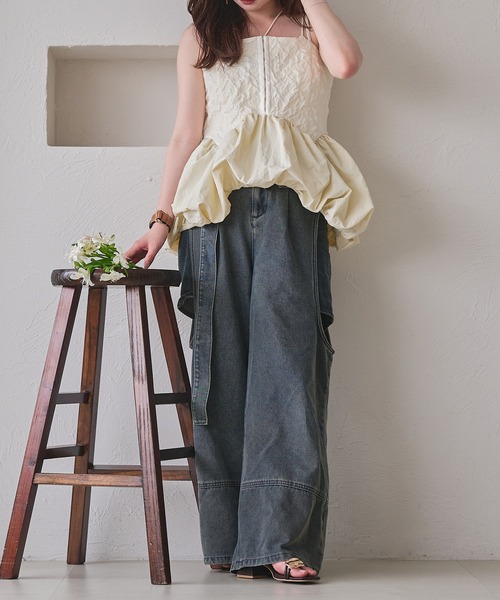 キャミソール balloon jacquard bustie / バルーンジャガードビスチェ mideal キャミソール balloon jacquard bustie / バルーン