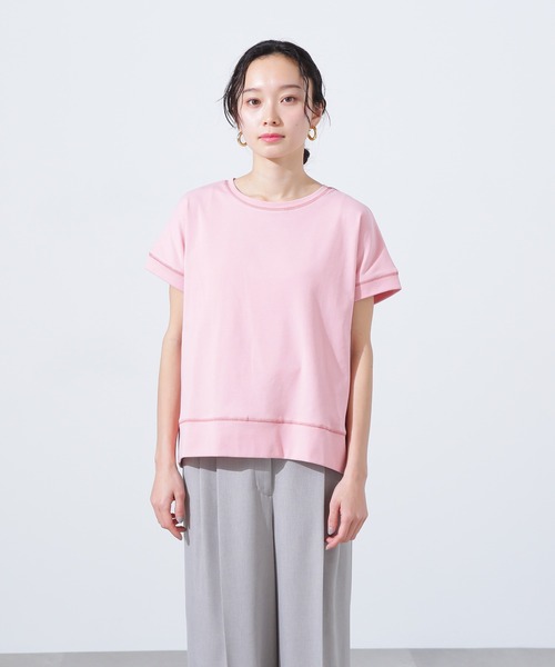 N.（N. Natural Beauty Basic）（エヌエヌナチュラルビューティーベーシック）の「ステッチ半袖Tシャツ（Tシャツ/カットソー・レディース・ピンク/レッド/チャコールグレー・MEDIUM）」の16枚目の写真